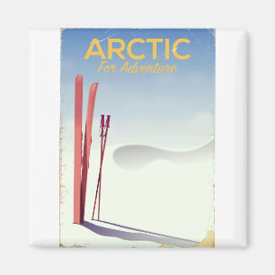 Arctic ski  avontuurverkenning poster magneet