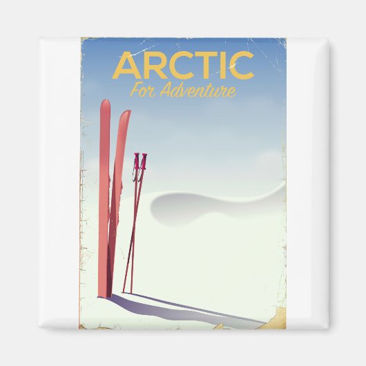 Arctic ski  avontuurverkenning poster magneet (Voorkant)