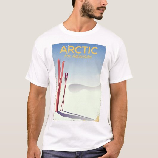 Arctic ski  avontuurverkenning poster t-shirt (Voorkant)