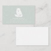 Arctic Snow Fox Blue Baby shower Diaper Raffle Informatiekaartje (Voorkant / Achterkant)