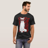Arctic Snow Fox Heart Glasses Valentines Day Anima T-shirt (Voorkant volledig)