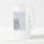 Arctic Snowy Owl Frosted Glass Winter Matglas Bierpul (Voorkant rechts)