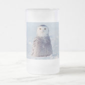 Arctic Snowy Owl Frosted Glass Winter Matglas Bierpul (Center)