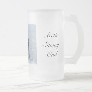 Arctic Snowy Owl Frosted Glass Winter Matglas Bierpul