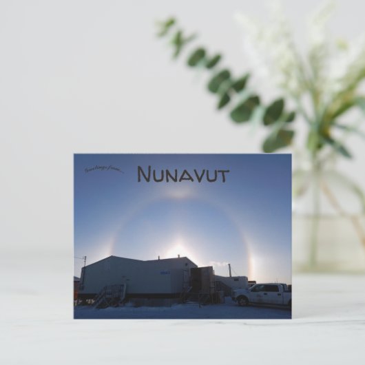 Arctic Sundogs in het Canadese Anviat Nunavut Briefkaart (Staand voorkant)