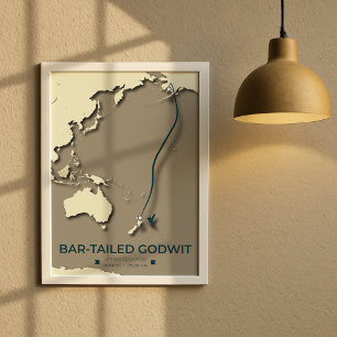 Arctic Tern Migration Map - Minimalistische Vintag Poster