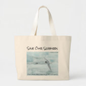 Arctic Tern redt onze Seabirds Bag van RoseWrites Grote Tote Bag (Voorkant)