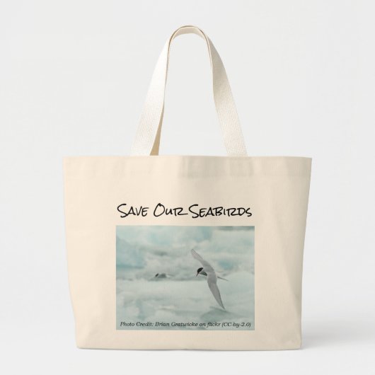 Arctic Tern redt onze Seabirds Bag van RoseWrites Grote Tote Bag (Voorkant)