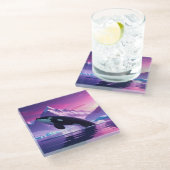 Arctic Whale Mousepad Glazen Onderzetter (Schuin)