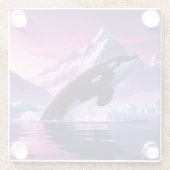 Arctic Whale Mousepad Glazen Onderzetter (Achterkant)