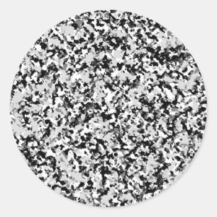 Arctic White Grey Black Camo Camouflage Ronde Sticker