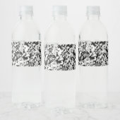 Arctic White Grey Black Camouflage Boys Waterfles Etiket (Flessen)