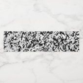 Arctic White Grey Black Camouflage Boys Waterfles Etiket (Enkel label)