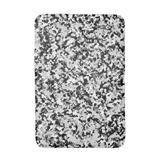 Arctic White Grey Black Camouflage Pattern Badmat (Voorkant Verticaal)
