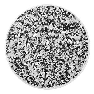 Arctic White Grey Black Camouflage Pattern Keramische Knop