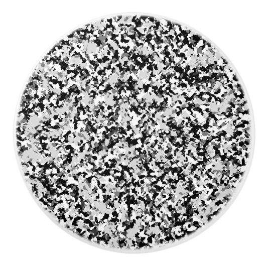 Arctic White Grey Black Camouflage Pattern Keramische Knop (Voorkant)