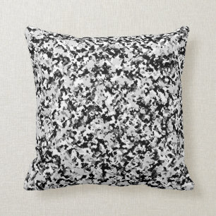 Arctic White Grey Black Camouflage Pattern Kussen
