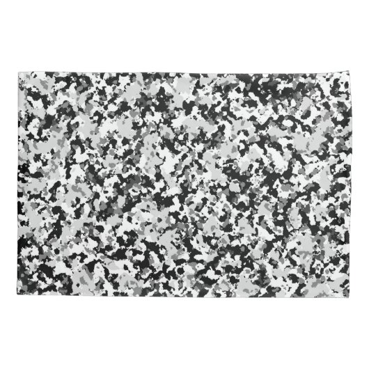 Arctic White Grey Black Camouflage Pattern Kussensloop (Achterkant)