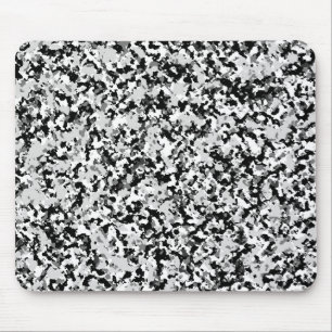 Arctic White Grey Black Camouflage Pattern Muismat