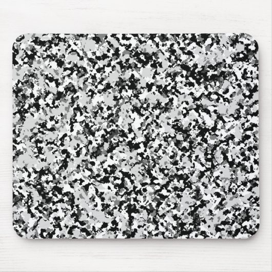 Arctic White Grey Black Camouflage Pattern Muismat (Voorkant)