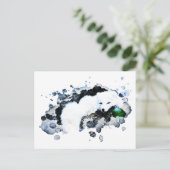 ** Arctic White - Snow Polar Fox AP18 Wildlife Briefkaart (Staand voorkant)