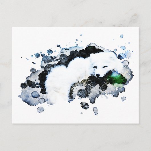 ** Arctic White - Snow Polar Fox AP18 Wildlife Briefkaart (Voorkant)