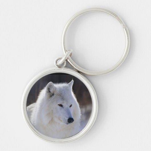 Arctic White Wolf Sleutelhanger (Voorkant)