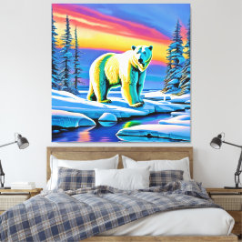 Arctic Wild Snowy Polar Beer Canvas Afdruk