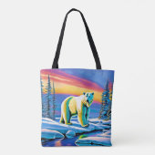 Arctic Wild Snowy Polar Beer Tote Bag (Achterkant)