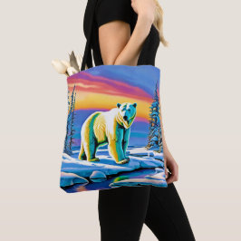 Arctic Wild Snowy Polar Beer Tote Bag