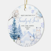 ARCTIC Winter 1e Kerstmis als een Familie van Vier Keramisch Ornament (Links)