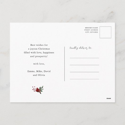 ARCTIC WINTER Animal Gold Script Minimalist Feestdagenkaart (Achterkant)