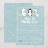 Arctic Winter Animals Advocate voor mammie Shower  Advieskaart (Voorkant / Achterkant)
