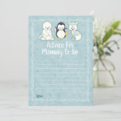 Arctic Winter Animals Advocate voor mammie Shower  Advieskaart (Staand voorkant)