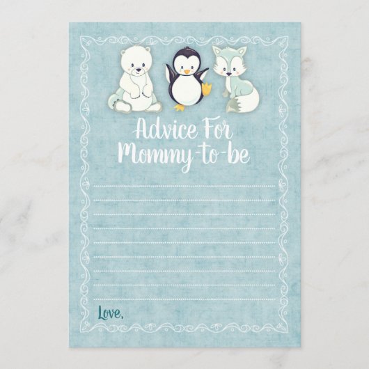 Arctic Winter Animals Advocate voor mammie Shower  Advieskaart (Voorkant)