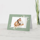 Arctic Winter Botanical Lijst 4 Foto Sage Feestdagen Kaart (Voorkant)