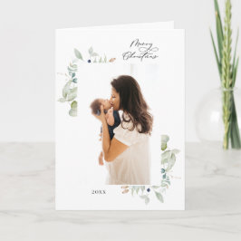 Arctic Winter Botanisch Lijst 4 Foto Feestdagen Kaart