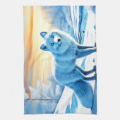 Arctic Winter Fox Snow Theedoek (Verticaal)