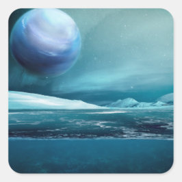 Arctic Winter Night & Moon Glossy Stickers