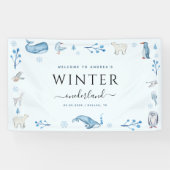 Arctic Winter Onederland 1e Verjaardag Welkom Spandoek (Horizontaal)