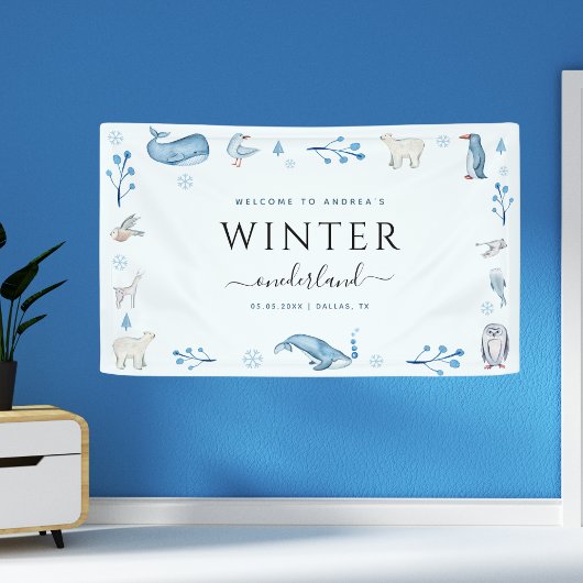 Arctic Winter Onederland 1e Verjaardag Welkom Spandoek