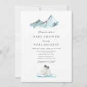 Arctic Winter Penguins Baby shower Kaart (Voorkant)