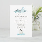 Arctic Winter Penguins Baby shower Kaart (Staand voorkant)