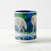 Arctic Wolf, Aurora & Snow Wildlife Art Koffie Mok (Midden)