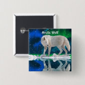 Arctic Wolf & Aurora Wildlife-supporter Button (Voorkant /achterkant)