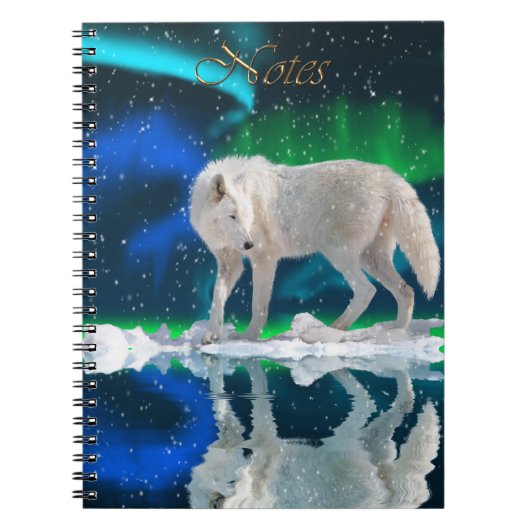 Arctic Wolf & Aurora Wildlife-supporter Notitieboe Notitieboek (Voorkant)