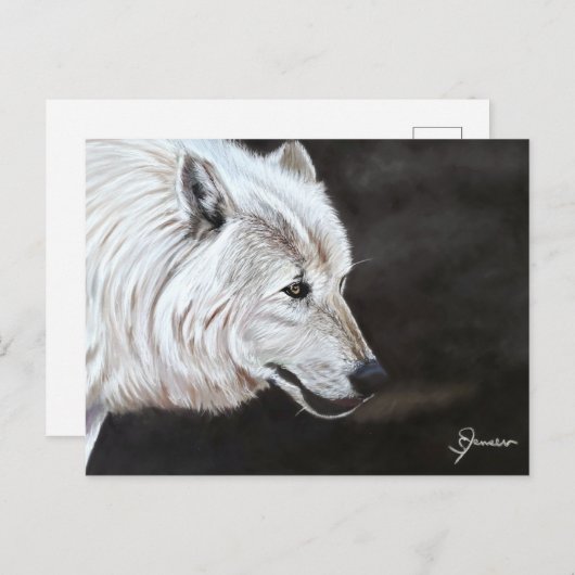 Arctic Wolf Briefkaart Print (Voorkant / Achterkant)