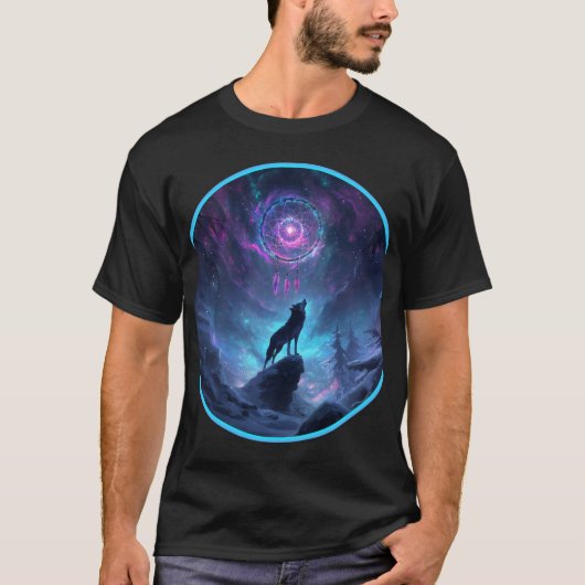 Arctic Wolf Circle - Tribal Dream Catcher T-shirt (Voorkant)