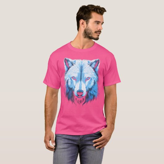 Arctic Wolf Face Wolves Art Motief T-shirt (Voorkant volledig)