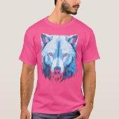 Arctic Wolf Face Wolves Art Motief T-shirt (Voorkant)